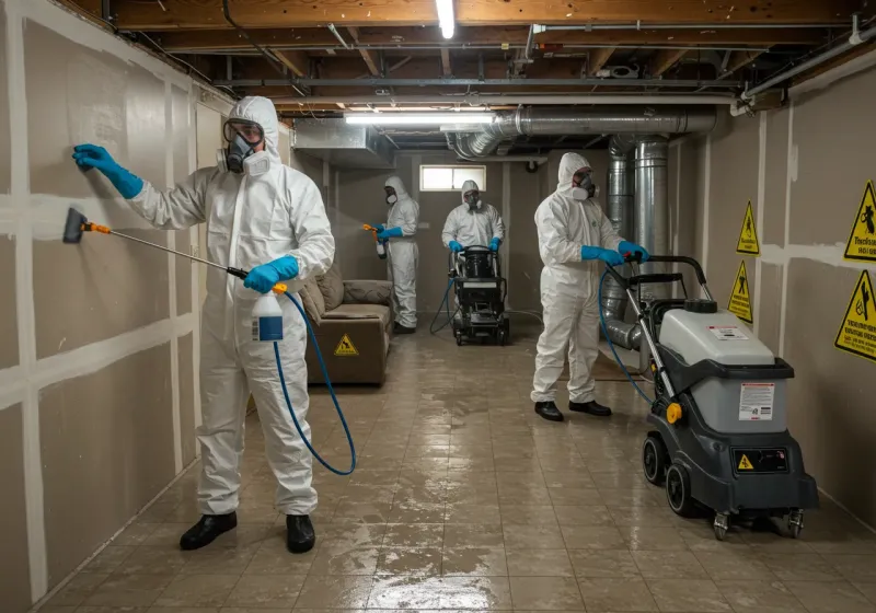 Basement Moisture Removal and Structural Drying process in Robersonville, NC